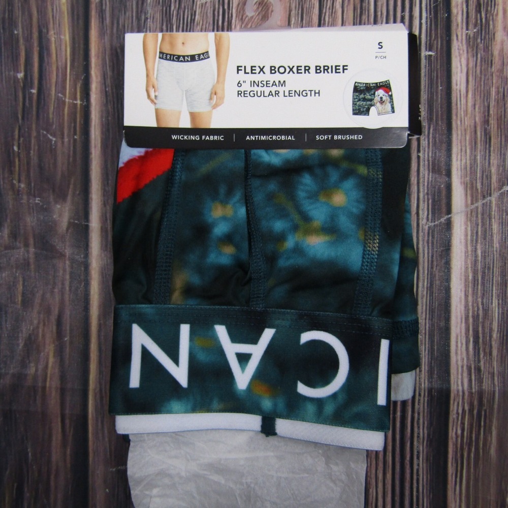 American Eagle NEW NWT Mens Small Boxer Briefs Dog Christmas Xmas Gift Stocking